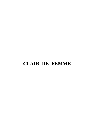 Clair de Femme (Sylvain GIRARD)