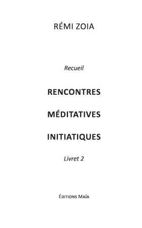 Recueil - Rencontres Méditatives Initiatiques - Livret 2